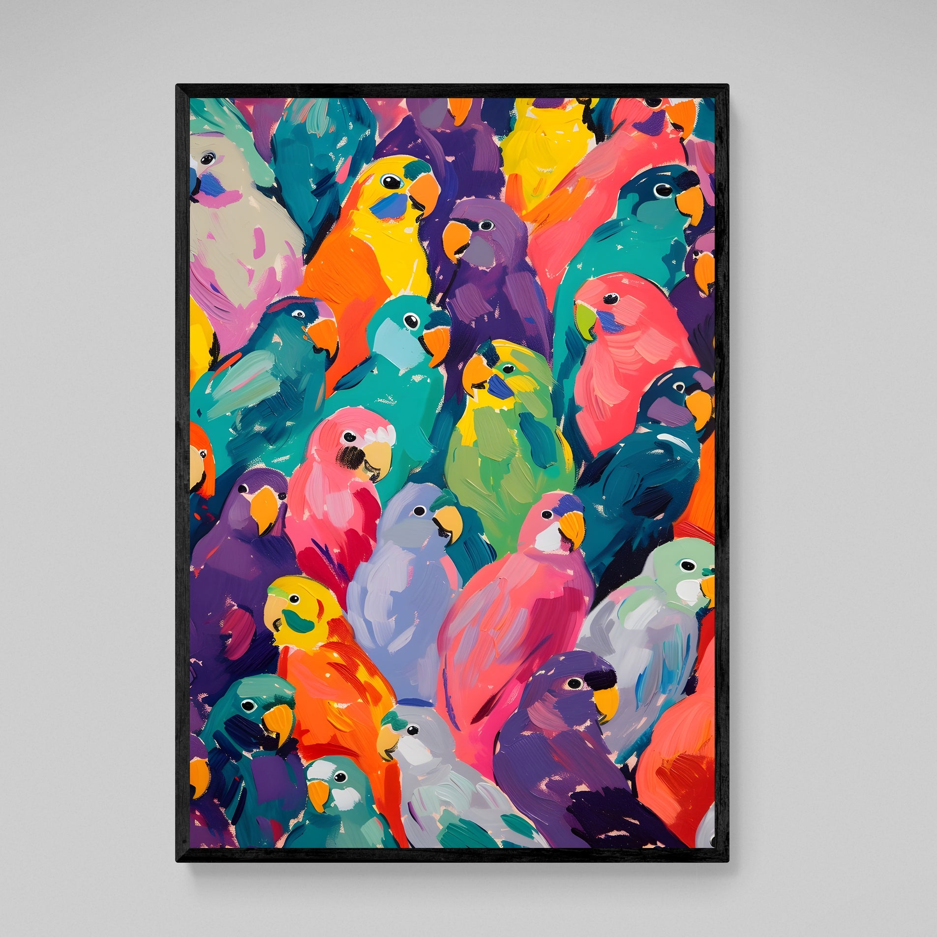 Parakeets Pop Art Canvas - The Trendy Art