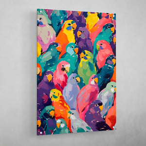 Parakeets Pop Art Canvas - The Trendy Art