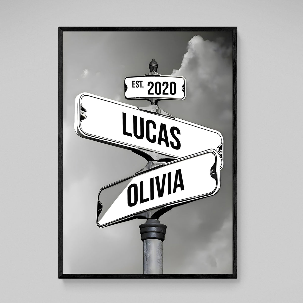 Personalized Canvas Vintage Street Sign For Couples - The Trendy Art