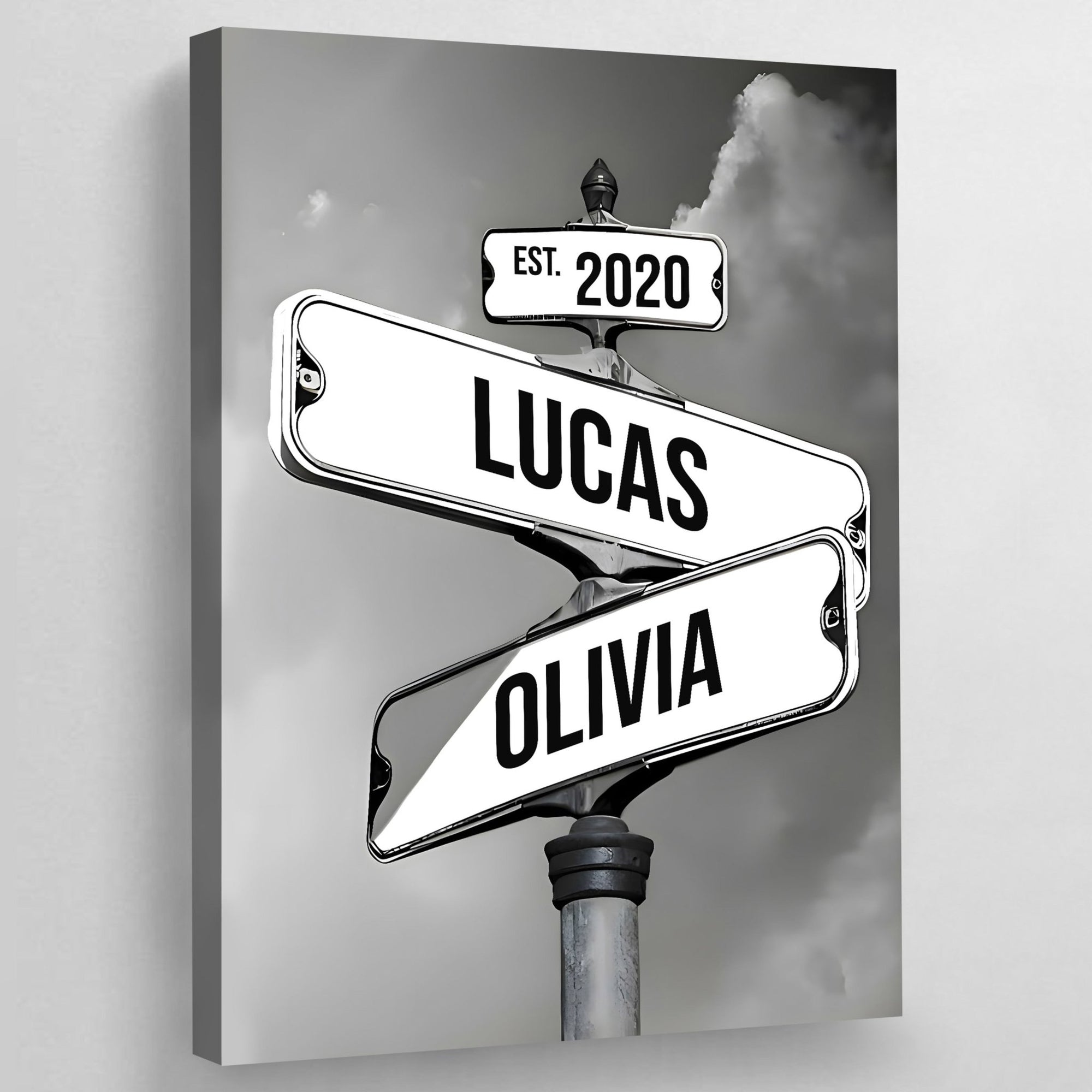 Personalized Canvas Vintage Street Sign For Couples - The Trendy Art
