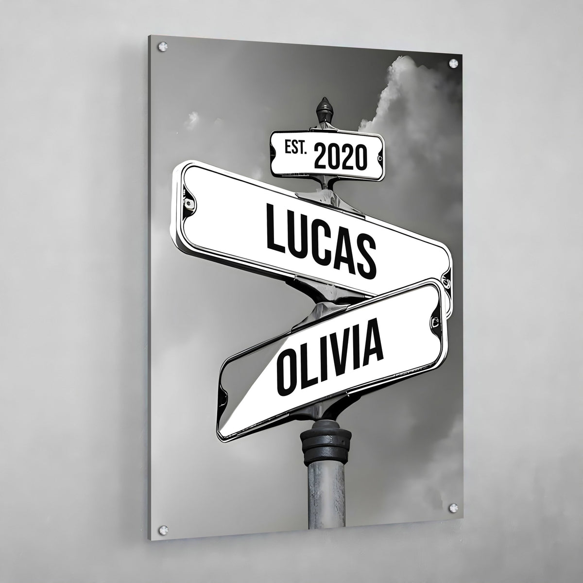 Personalized Canvas Vintage Street Sign For Couples - The Trendy Art