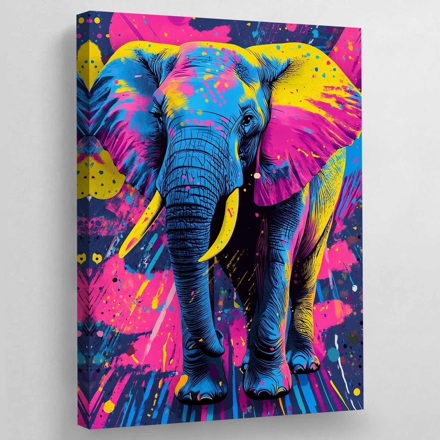 Pop Art Elephant Canvas Wall Art - The Trendy Art