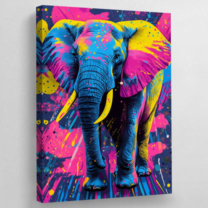 Pop Art Elephant Canvas Wall Art - The Trendy Art