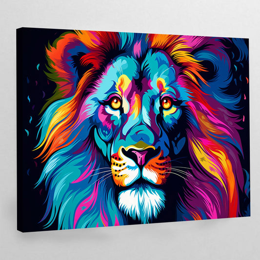 Pop Art Lion Canvas - The Trendy Art
