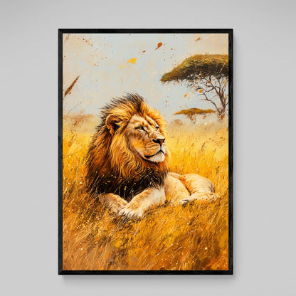 Resting Lion Wall Art - The Trendy Art