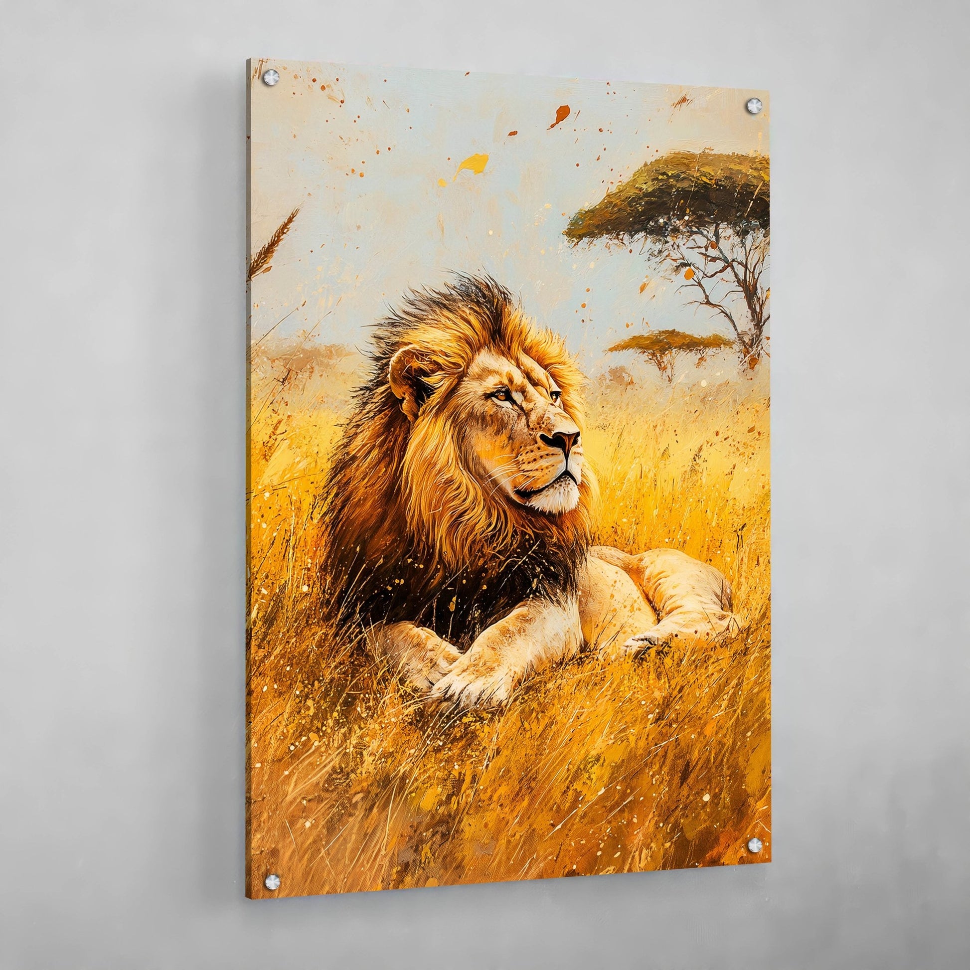 Resting Lion Wall Art - The Trendy Art