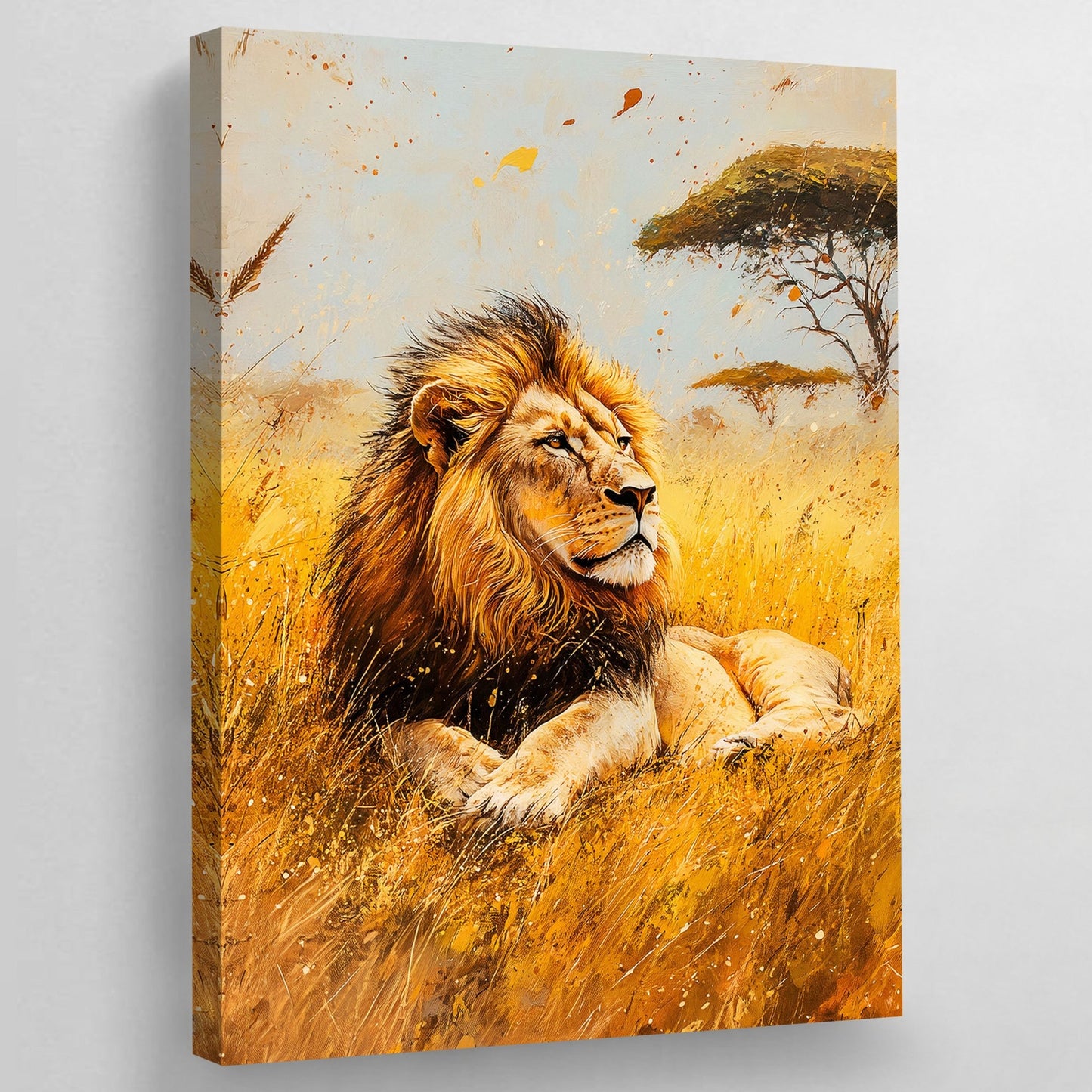Resting Lion Wall Art - The Trendy Art