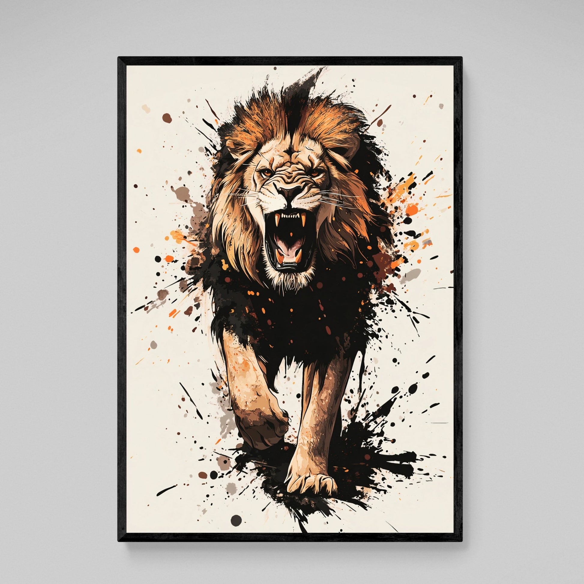 Roaring Lion Canvas Wall Art - The Trendy Art