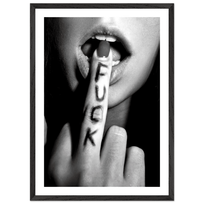 Sensual Middle Finger Black and White Wall Art - The Trendy Art