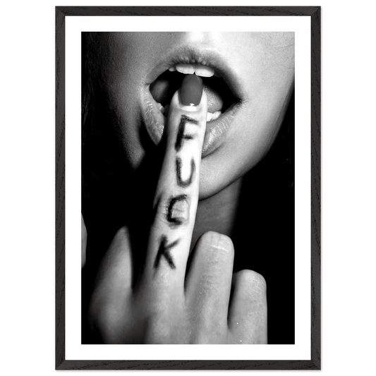 Sensual Middle Finger Black and White Wall Art - The Trendy Art