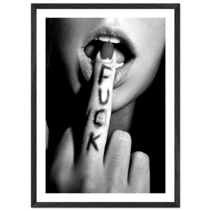 Sensual Middle Finger Black and White Wall Art - The Trendy Art