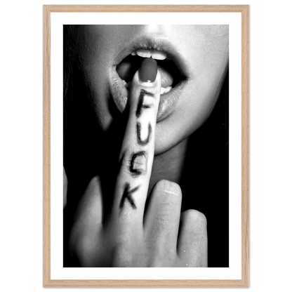 Sensual Middle Finger Black and White Wall Art - The Trendy Art