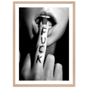 Sensual Middle Finger Black and White Wall Art - The Trendy Art