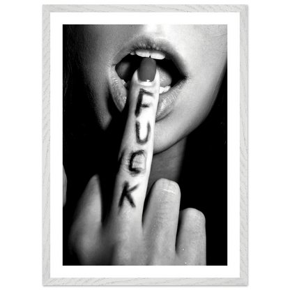 Sensual Middle Finger Black and White Wall Art - The Trendy Art