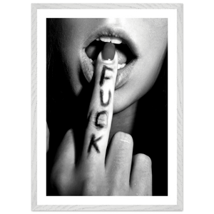 Sensual Middle Finger Black and White Wall Art - The Trendy Art