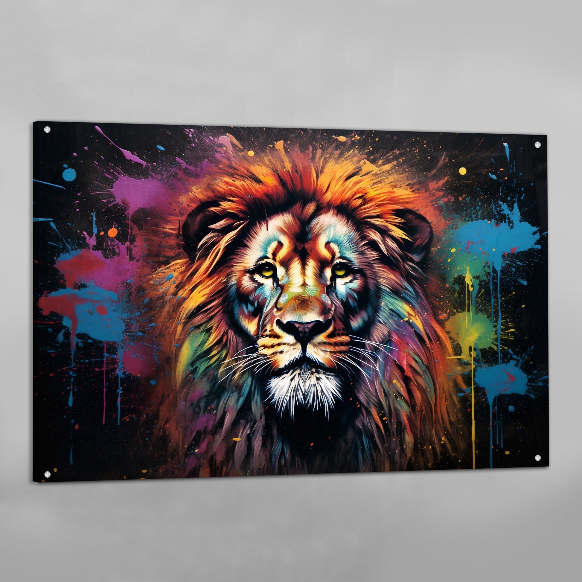 Splash Graffiti Lion Wall Art - The Trendy Art
