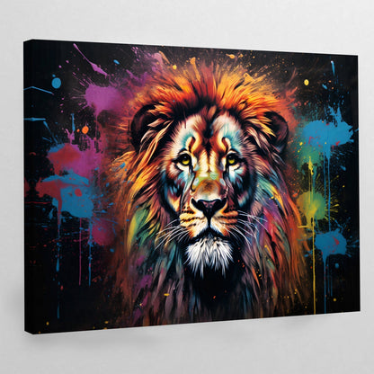 Splash Graffiti Lion Wall Art - The Trendy Art