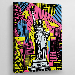 Statue Of Liberty Pop Art Canvas - The Trendy Art