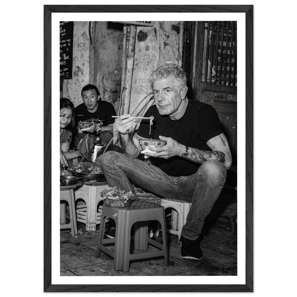 Street Food Culture Black and White Wall Art - The Trendy Art