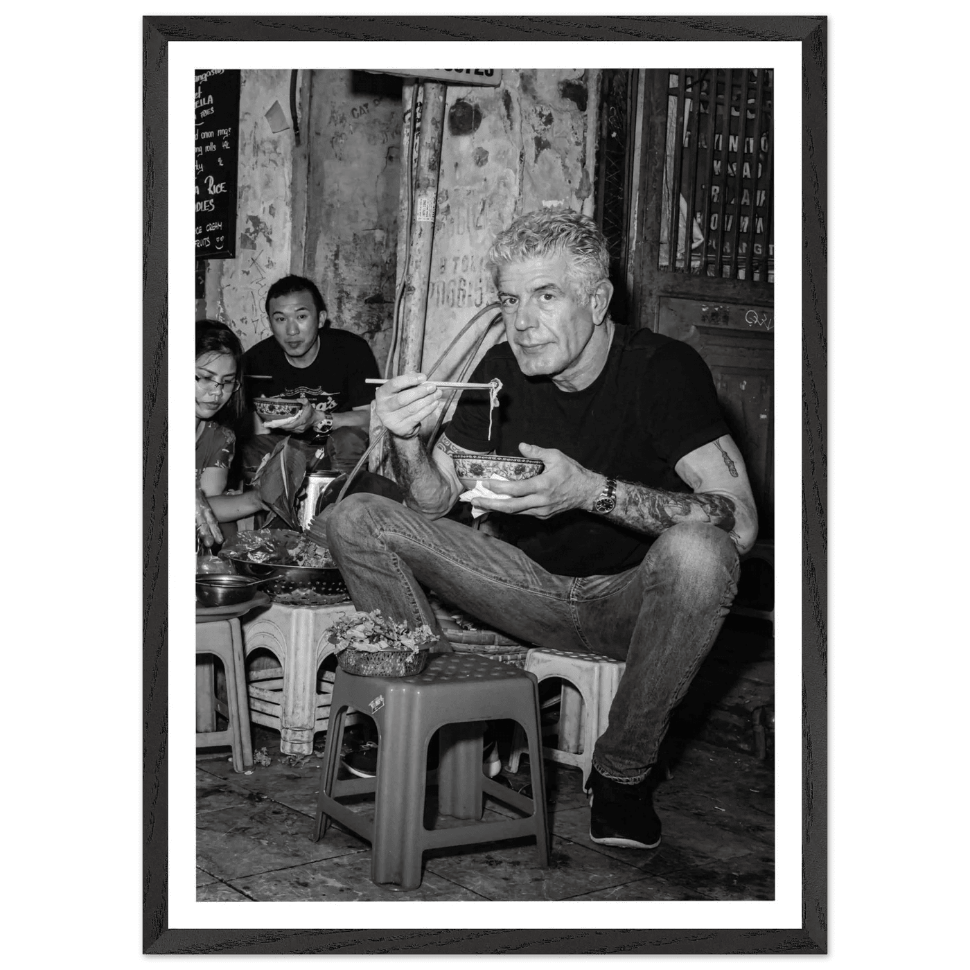 Street Food Culture Black and White Wall Art - The Trendy Art