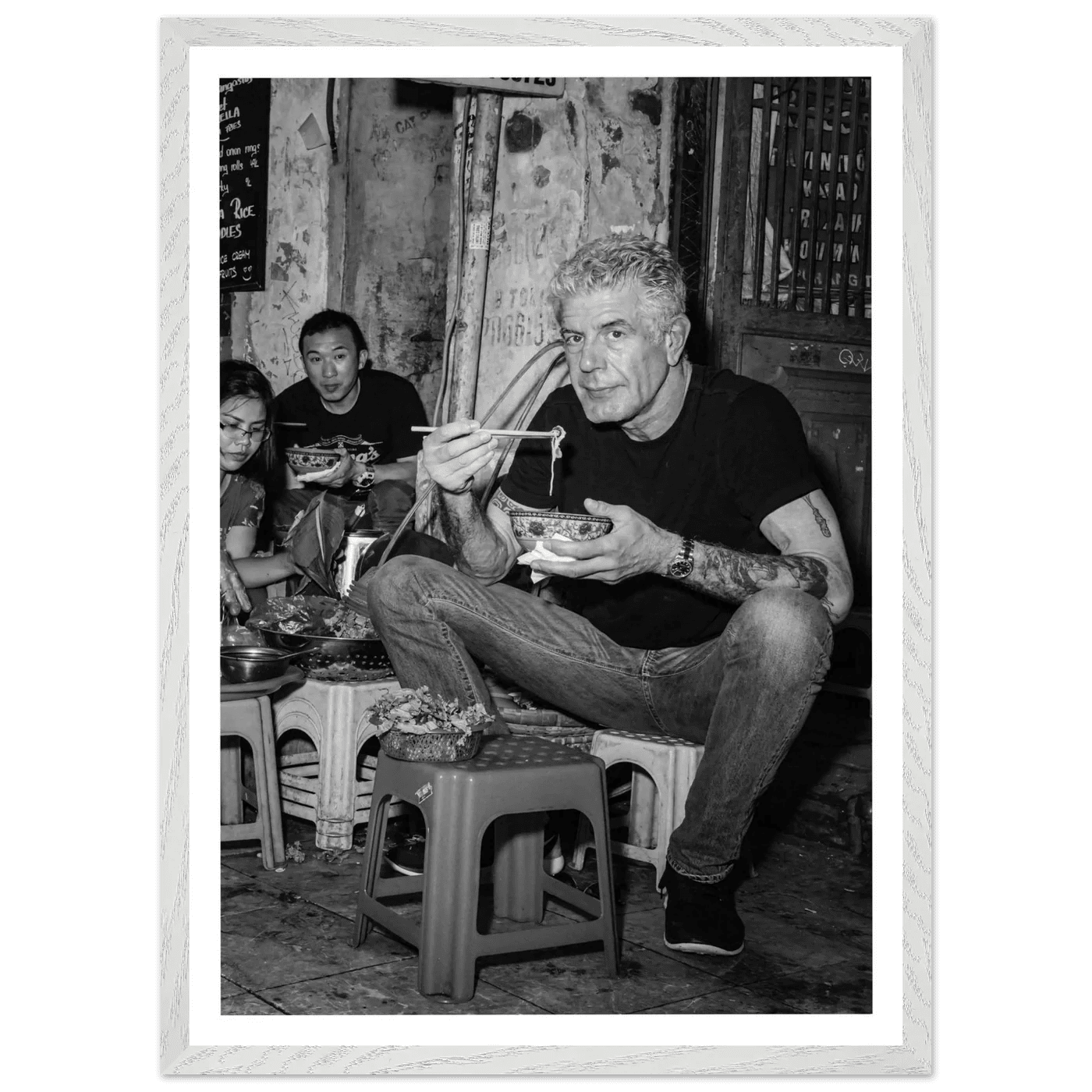 Street Food Culture Black and White Wall Art - The Trendy Art