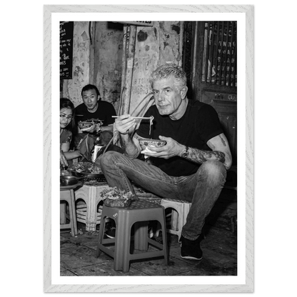 Street Food Culture Black and White Wall Art - The Trendy Art