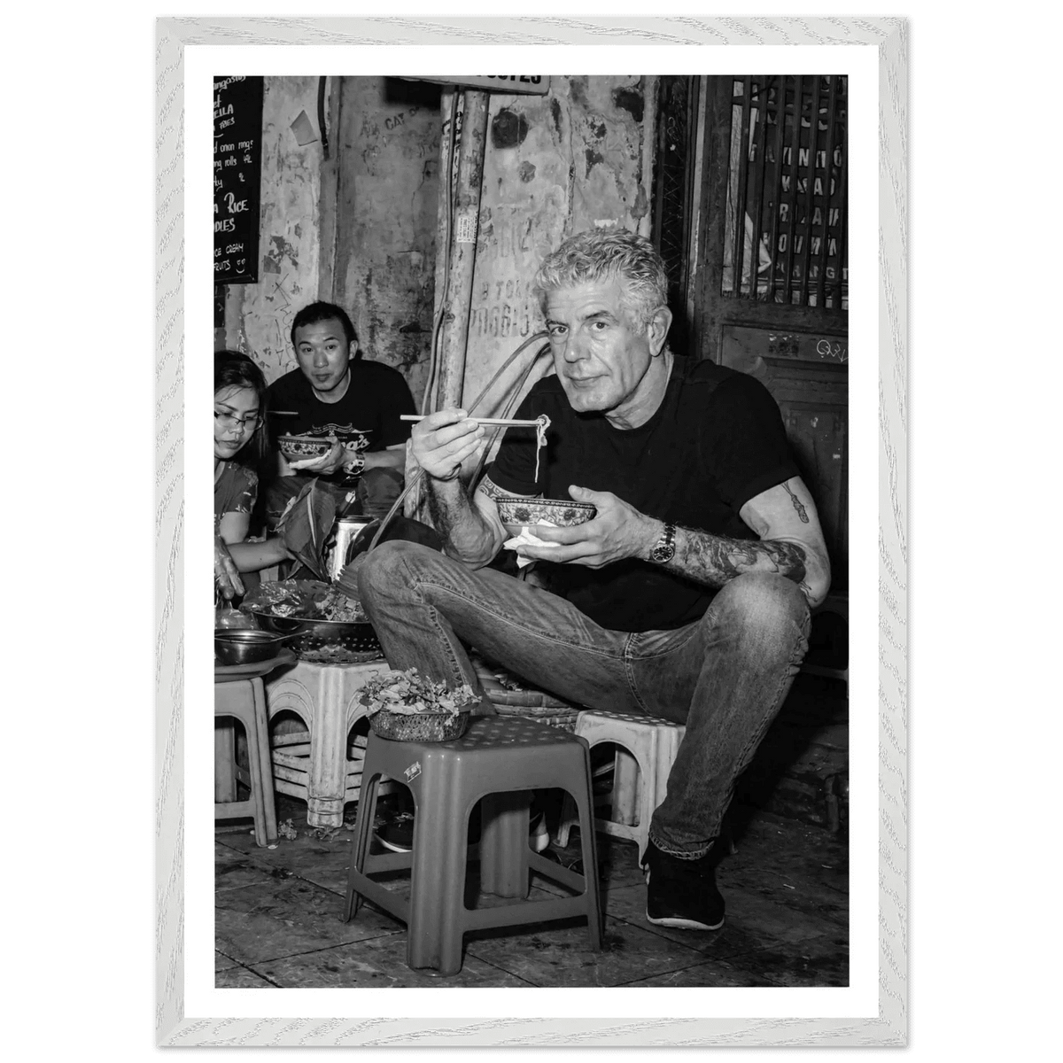 Street Food Culture Black and White Wall Art - The Trendy Art