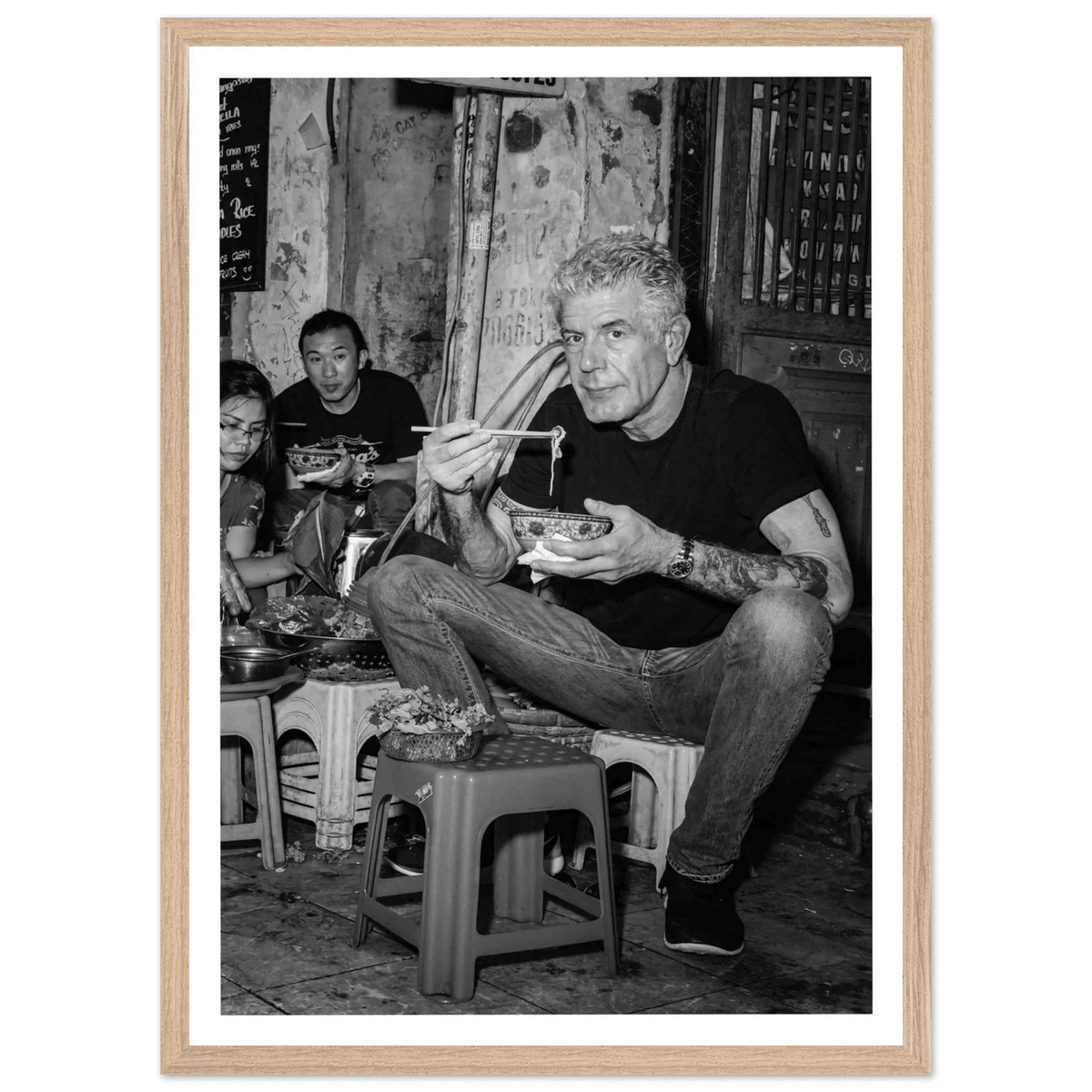 Street Food Culture Black and White Wall Art - The Trendy Art