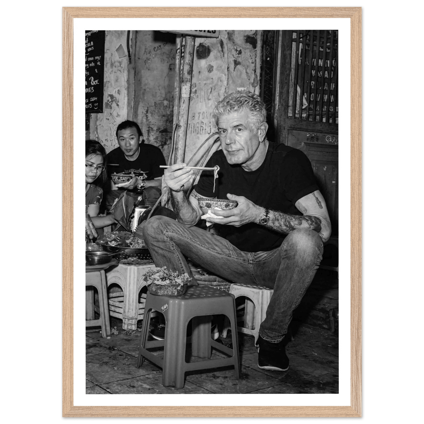 Street Food Culture Black and White Wall Art - The Trendy Art