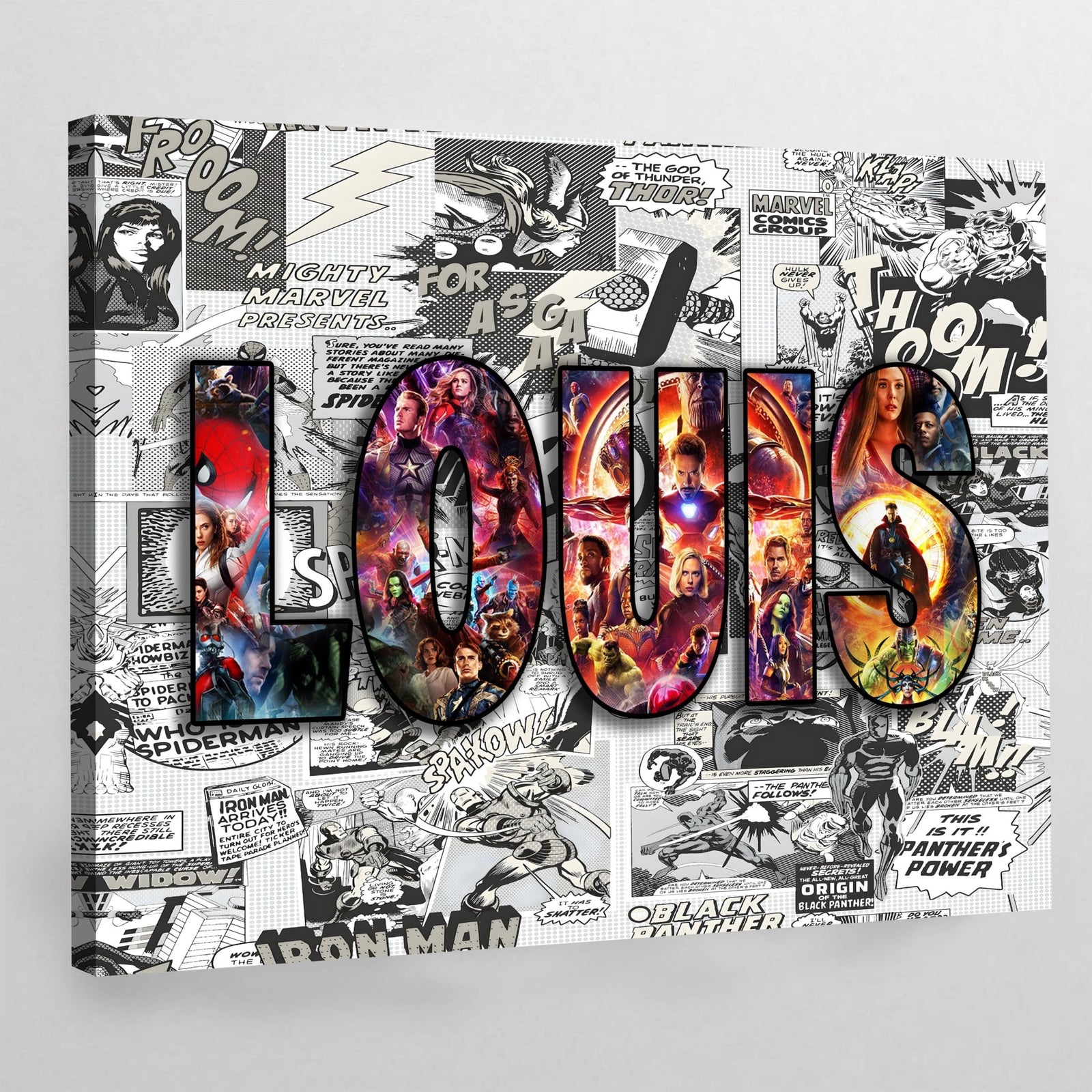 Super Heroes Personalized Name Canvas - The Trendy Art