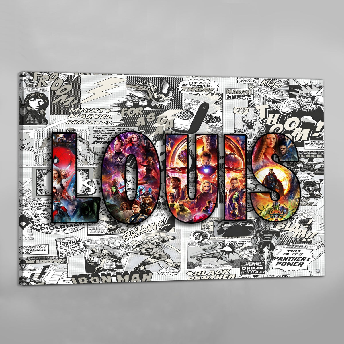 Super Heroes Personalized Name Canvas - The Trendy Art