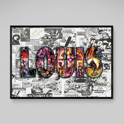 Super Heroes Personalized Name Canvas - The Trendy Art