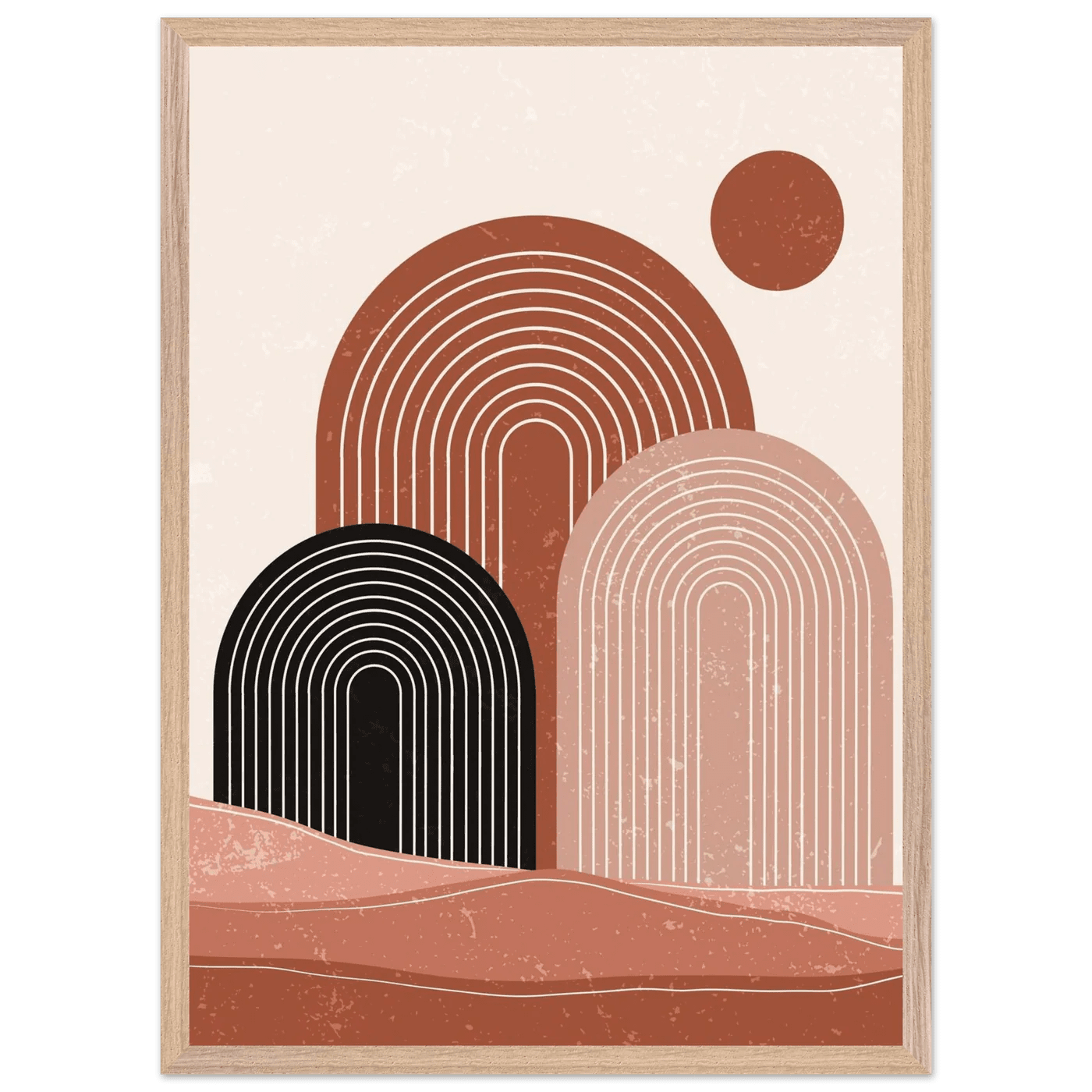 Terracotta Desert Arch Trio Minimalist Wall Art - The Trendy Art