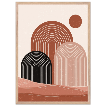 Terracotta Desert Arch Trio Minimalist Wall Art - The Trendy Art