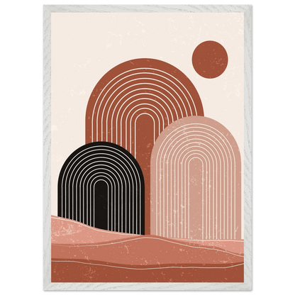 Terracotta Desert Arch Trio Minimalist Wall Art - The Trendy Art