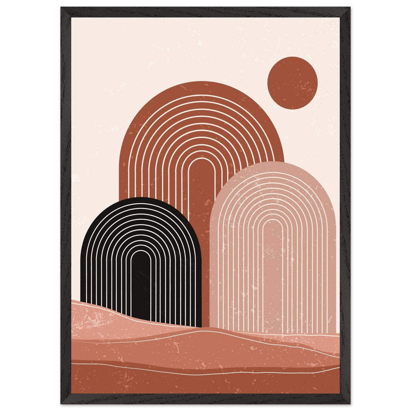 Terracotta Desert Arch Trio Minimalist Wall Art - The Trendy Art