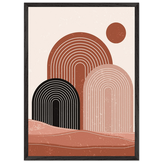 Terracotta Desert Arch Trio Minimalist Wall Art - The Trendy Art