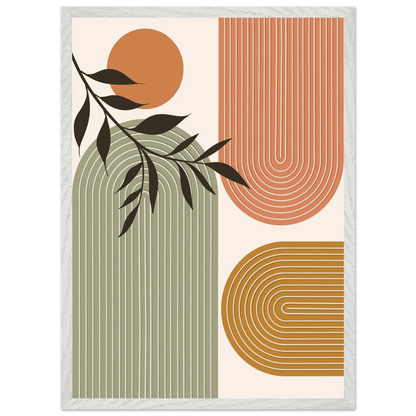 Terracotta Mustard Sage Arch Minimalist Wall Art - The Trendy Art