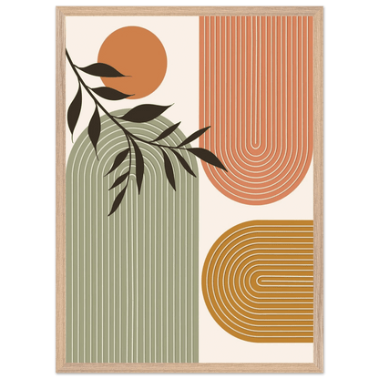 Terracotta Mustard Sage Arch Minimalist Wall Art - The Trendy Art