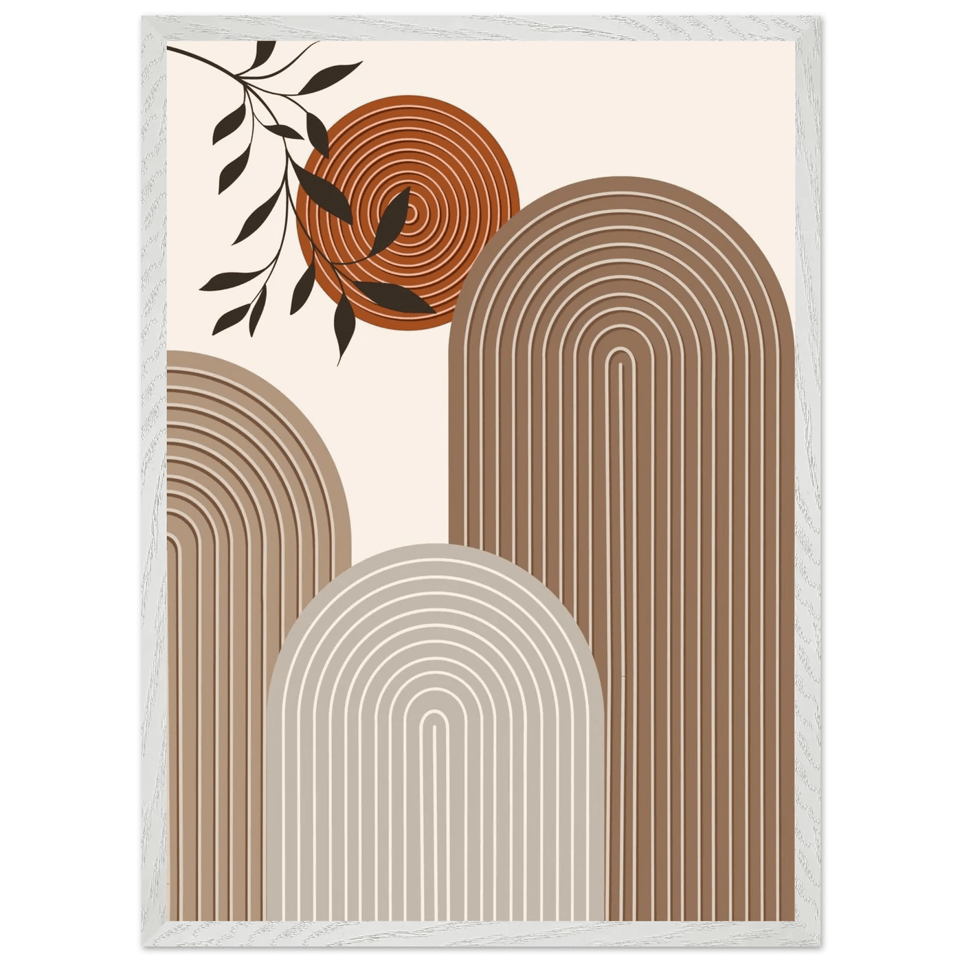 Terracotta Spiral Arch Minimalist Wall Art - The Trendy Art