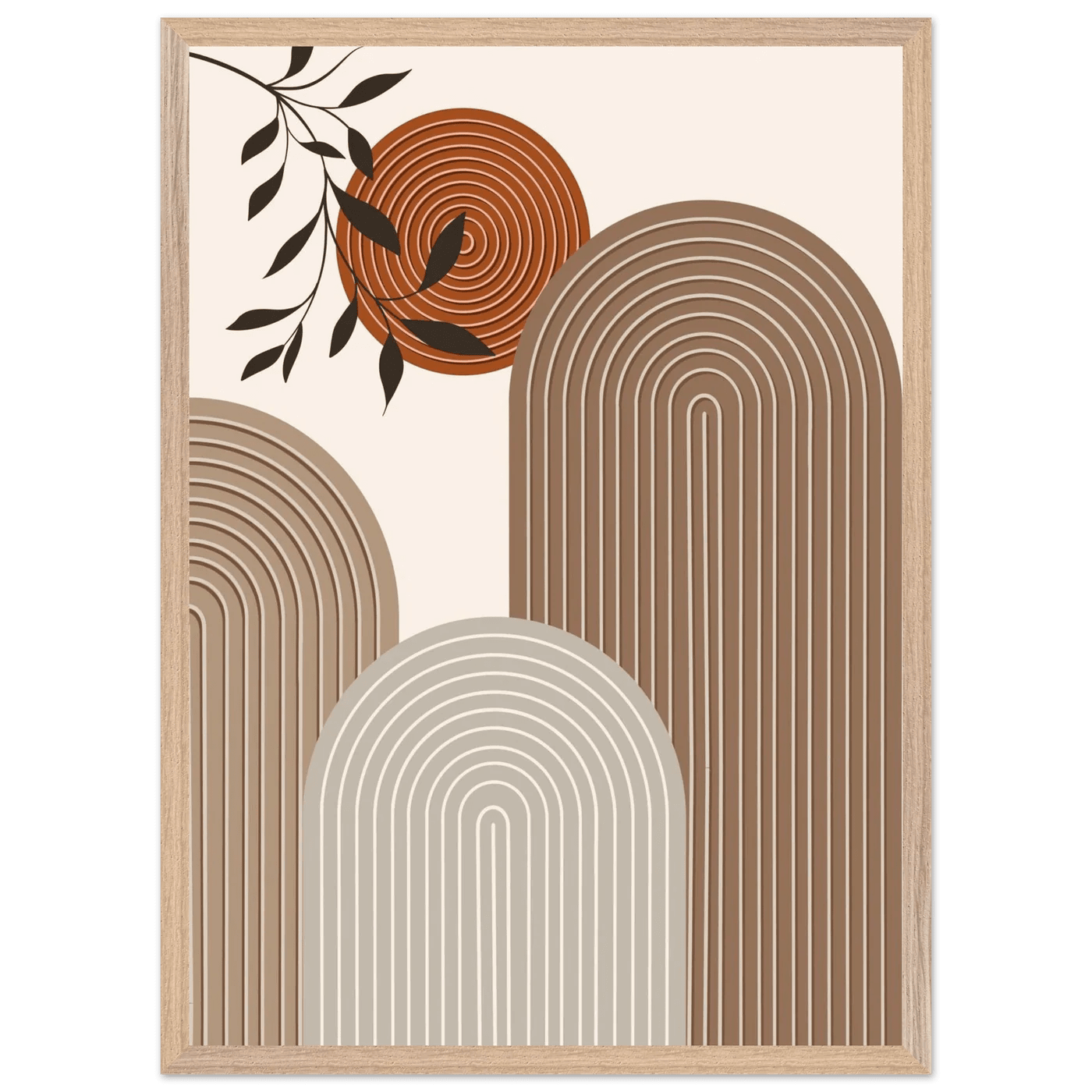 Terracotta Spiral Arch Minimalist Wall Art - The Trendy Art
