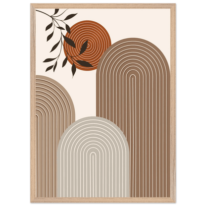 Terracotta Spiral Arch Minimalist Wall Art - The Trendy Art