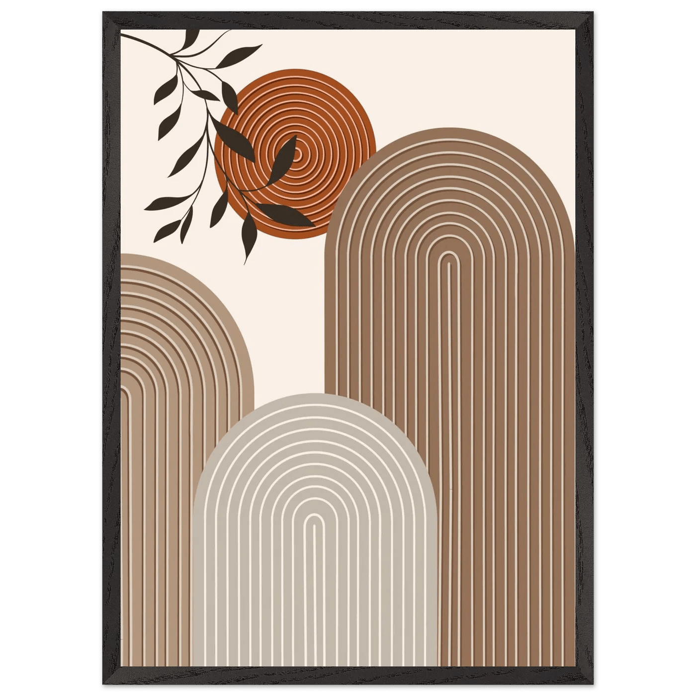 Terracotta Spiral Arch Minimalist Wall Art - The Trendy Art