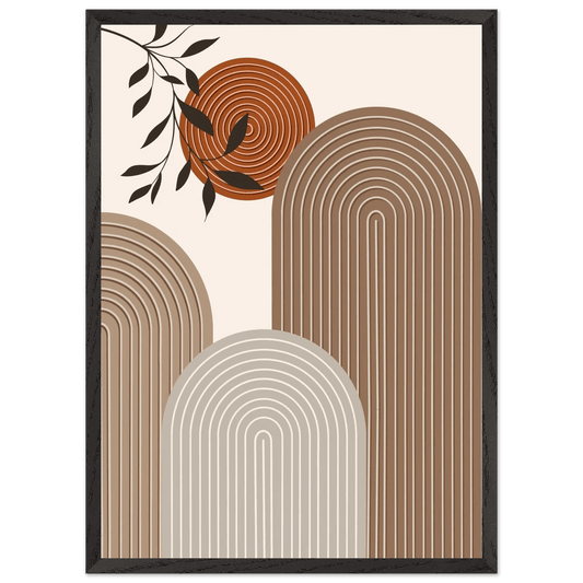 Terracotta Spiral Arch Minimalist Wall Art - The Trendy Art