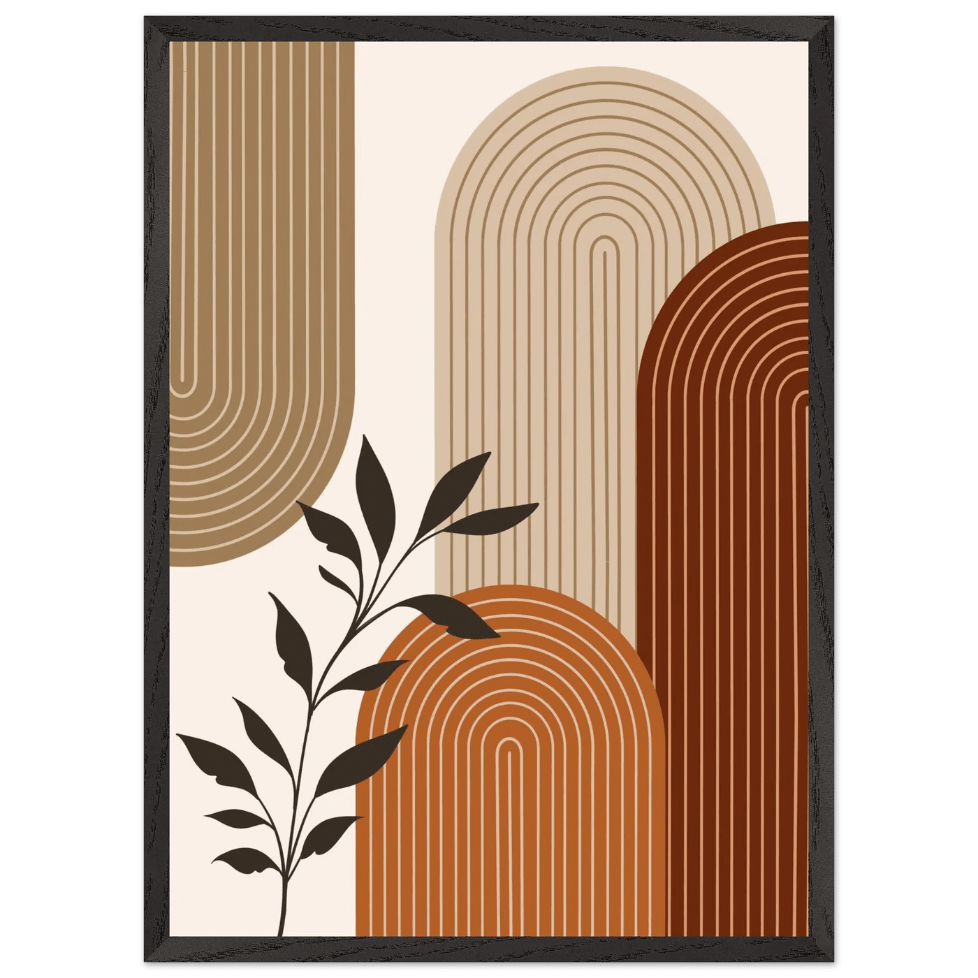 Terracotta & Tan Arch Trio Minimalist Wall Art - The Trendy Art