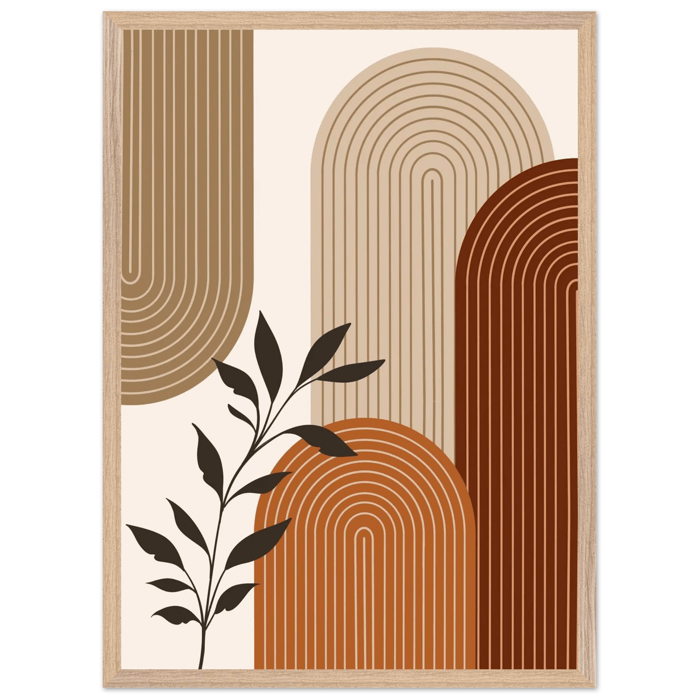 Terracotta & Tan Arch Trio Minimalist Wall Art - The Trendy Art