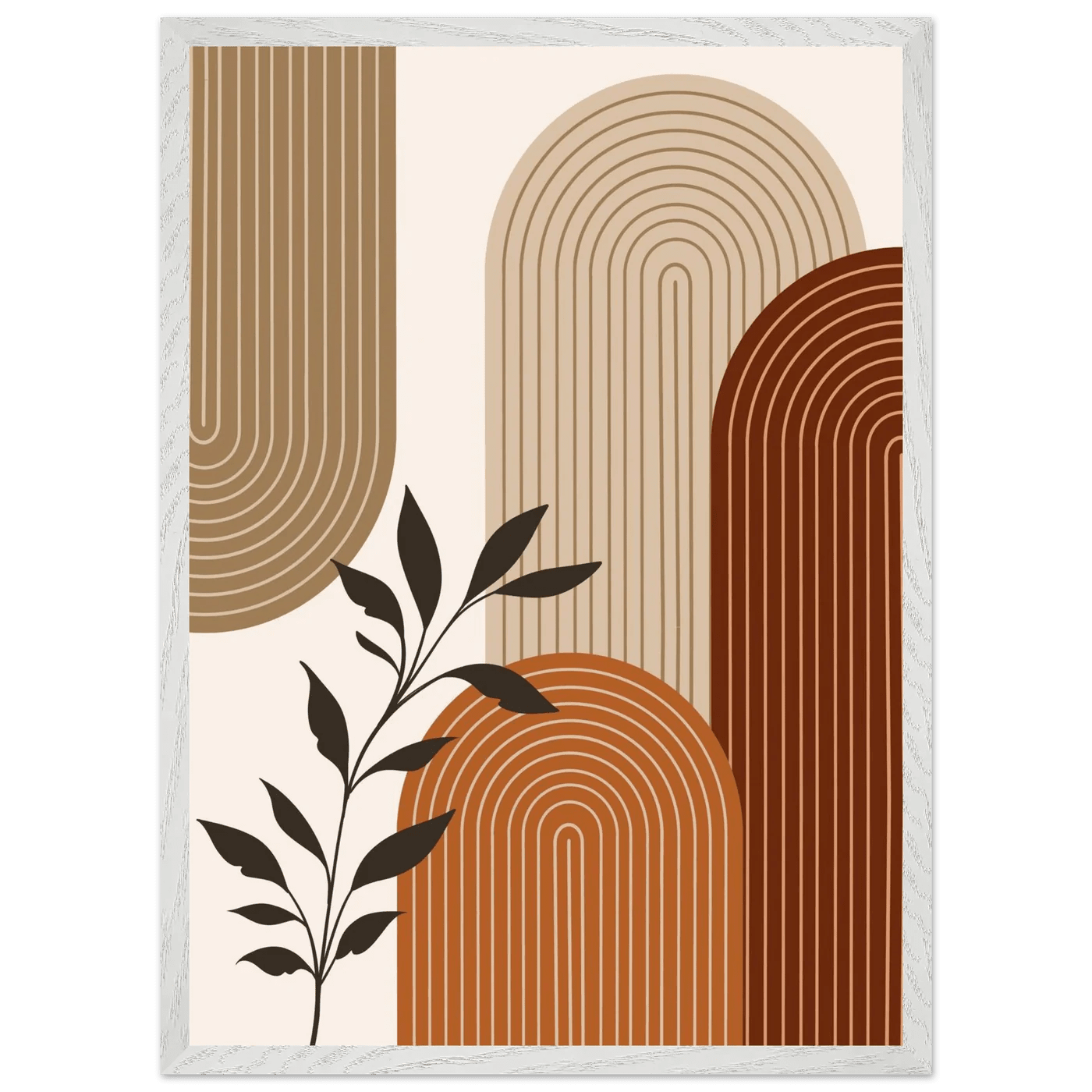 Terracotta & Tan Arch Trio Minimalist Wall Art - The Trendy Art