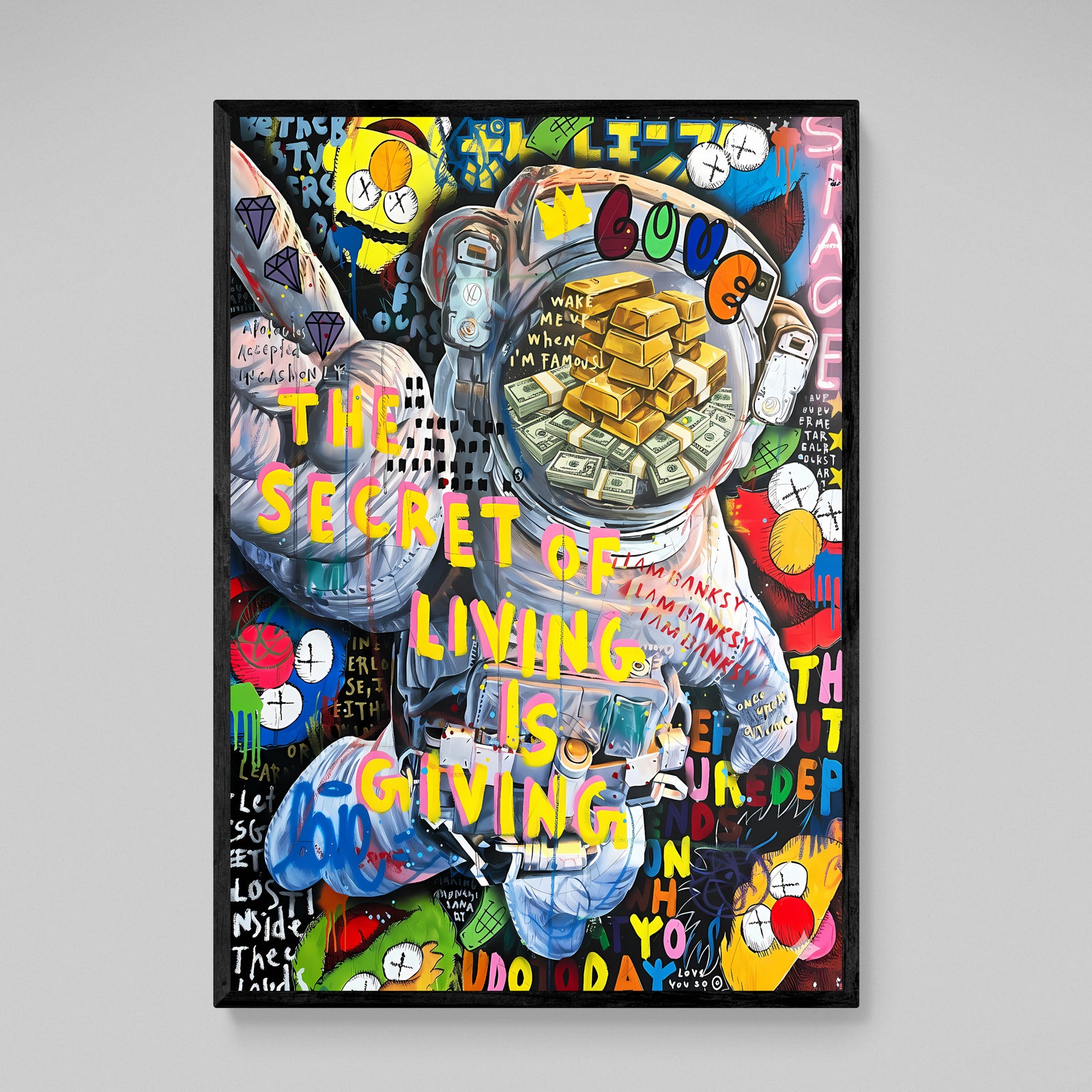 Astronaut Graffiti Canvas Wall Art - The Trendy Art