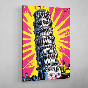 Tower Of Pisa Pop Art Canvas - The Trendy Art