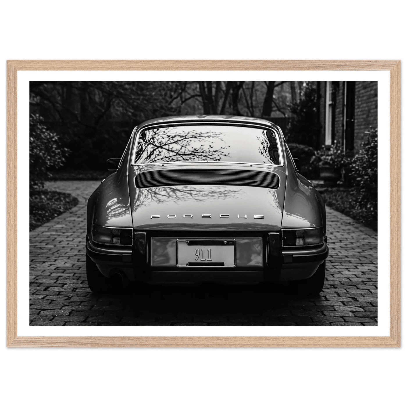 Vintage Porsche 911 Black and White Wall Art - The Trendy Art